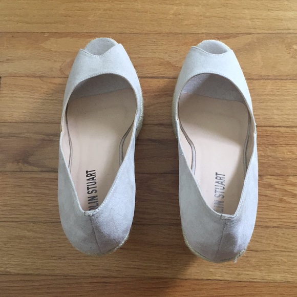 Colin Stuart Peep Toe Platform Jute Wedge Heels - Picture 3 of 8